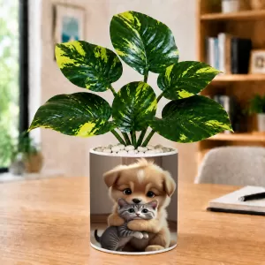 Artificial Tree Ceramic Photo Pot With White Stones 3x4 Inch (F165108) Artificial Tree Ceramic Photo Pot With White Stones 3x4 Inch (F165108)