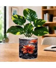 Artificial Tree Ceramic Photo Pot With White Stones 3x4 Inch (F165123)