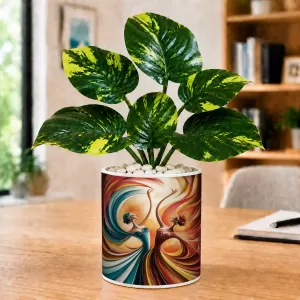 Artificial Tree Ceramic Photo Pot With White Stones 3x4 Inch (F165124) Artificial Tree Ceramic Photo Pot With White Stones 3x4 Inch (F165124)
