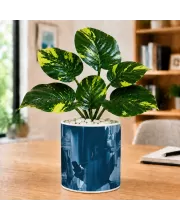 Artificial Tree Ceramic Photo Pot With White Stones 3x4 Inch (F165130)