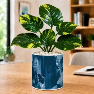 Artificial Tree Ceramic Photo Pot With White Stones 3x4 Inch (F165130) Artificial Tree Ceramic Photo Pot With White Stones 3x4 Inch (F165130)