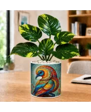 Artificial Tree Ceramic Photo Pot With White Stones 3x4 Inch (F165138)
