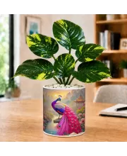 Artificial Tree Ceramic Photo Pot With White Stones 3x4 Inch (F165139)