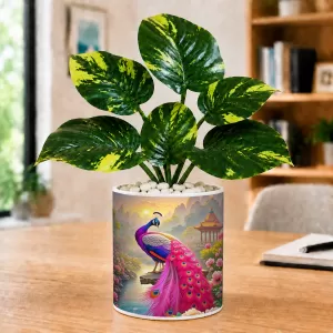 Artificial Tree Ceramic Photo Pot With White Stones 3x4 Inch (F165139) Artificial Tree Ceramic Photo Pot With White Stones 3x4 Inch (F165139)