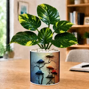 Artificial Tree Ceramic Photo Pot With White Stones 3x4 Inch (F165142) Artificial Tree Ceramic Photo Pot With White Stones 3x4 Inch (F165142)