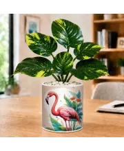 Artificial Tree Ceramic Photo Pot With White Stones 3x4 Inch (F165146)
