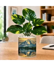 Artificial Tree Ceramic Photo Pot With White Stones 3x4 Inch (F165149)