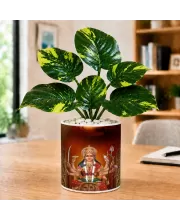 Artificial Tree Ceramic Photo Pot With White Stones 3x4 Inch (F165150)