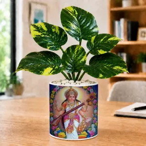 Artificial Tree Ceramic Photo Pot With White Stones 3x4 Inch (F165151) Artificial Tree Ceramic Photo Pot With White Stones 3x4 Inch (F165151)