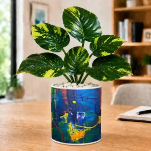 Artificial Tree Ceramic Photo Pot With White Stones 3x4 Inch (F165153) Artificial Tree Ceramic Photo Pot With White Stones 3x4 Inch (F165153)