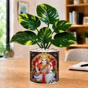 Artificial Tree Ceramic Photo Pot With White Stones 3x4 Inch (F165156) Artificial Tree Ceramic Photo Pot With White Stones 3x4 Inch (F165156)