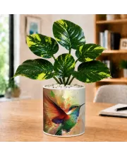 Artificial Tree Ceramic Photo Pot With White Stones 3x4 Inch (F165160)