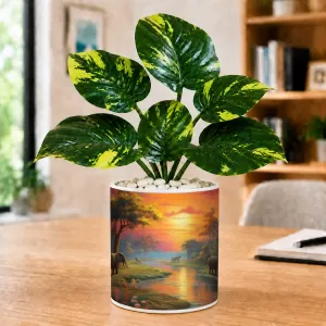 Artificial Tree Ceramic Photo Pot With White Stones 3x4 Inch (F165162) Artificial Tree Ceramic Photo Pot With White Stones 3x4 Inch (F165162)