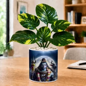 Artificial Tree Ceramic Photo Pot With White Stones 3x4 Inch (F165163) Artificial Tree Ceramic Photo Pot With White Stones 3x4 Inch (F165163)