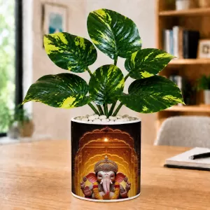 Artificial Tree Ceramic Photo Pot With White Stones 3x4 Inch (F165164) Artificial Tree Ceramic Photo Pot With White Stones 3x4 Inch (F165164)