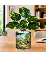 Artificial Tree Ceramic Photo Pot With White Stones 3x4 Inch (F165165)