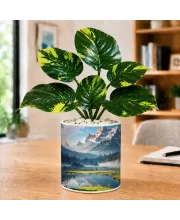Artificial Tree Ceramic Photo Pot With White Stones 3x4 Inch (F165166)