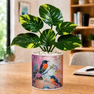 Artificial Tree Ceramic Photo Pot With White Stones 3x4 Inch (F165167) Artificial Tree Ceramic Photo Pot With White Stones 3x4 Inch (F165167)