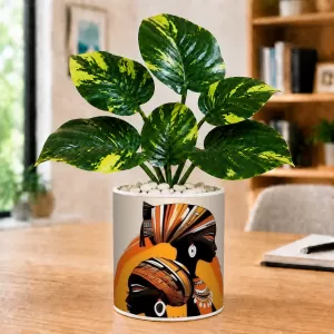 Artificial Tree Ceramic Photo Pot With White Stones 3x4 Inch (F165170) Artificial Tree Ceramic Photo Pot With White Stones 3x4 Inch (F165170)