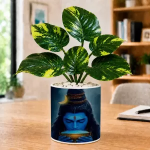 Artificial Tree Ceramic Photo Pot With White Stones 3x4 Inch (F165172) Artificial Tree Ceramic Photo Pot With White Stones 3x4 Inch (F165172)
