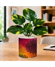 Artificial Tree Ceramic Photo Pot With White Stones 3x4 Inch (F165178)
