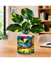 Artificial Tree Ceramic Photo Pot With White Stones 3x4 Inch (F165189)