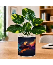 Artificial Tree Ceramic Photo Pot With White Stones 3x4 Inch (F165191)