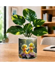 Artificial Tree Ceramic Photo Pot With White Stones 3x4 Inch (F165192)