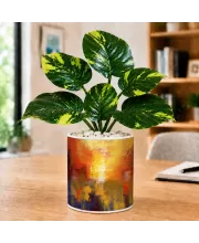 Artificial Tree Ceramic Photo Pot With White Stones 3x4 Inch (F165193)