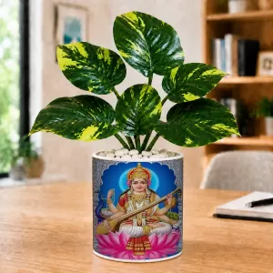 Artificial Tree Ceramic Photo Pot With White Stones 3x4 Inch (F165194) Artificial Tree Ceramic Photo Pot With White Stones 3x4 Inch (F165194)