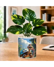 Artificial Tree Ceramic Photo Pot With White Stones 3x4 Inch (F165196)