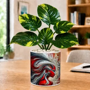 Artificial Tree Ceramic Photo Pot With White Stones 3x4 Inch (F165200) Artificial Tree Ceramic Photo Pot With White Stones 3x4 Inch (F165200)