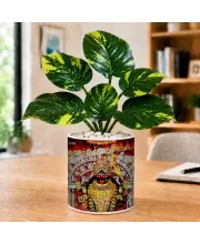 Artificial Tree Ceramic Photo Pot With White Stones 3x4 Inch (F165212)