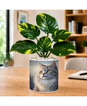 Artificial Tree Ceramic Photo Pot With White Stones 3x4 Inch (F165219)
