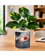 Artificial Tree Ceramic Photo Pot With White Stones 3x4 Inch (F165224)