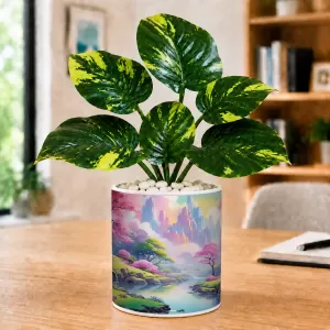 Artificial Tree Ceramic Photo Pot With White Stones 3x4 Inch (F165226) Artificial Tree Ceramic Photo Pot With White Stones 3x4 Inch (F165226)