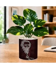 Artificial Tree Ceramic Photo Pot With White Stones 3x4 Inch (F165231)