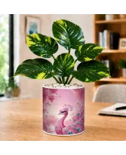 Artificial Tree Ceramic Photo Pot With White Stones 3x4 Inch (F165238)