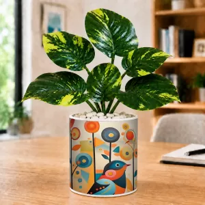 Artificial Tree Ceramic Photo Pot With White Stones 3x4 Inch (F165243) Artificial Tree Ceramic Photo Pot With White Stones 3x4 Inch (F165243)