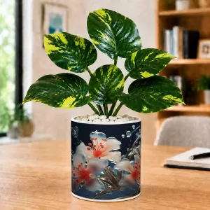 Artificial Tree Ceramic Photo Pot With White Stones 3x4 Inch (F165259) Artificial Tree Ceramic Photo Pot With White Stones 3x4 Inch (F165259)