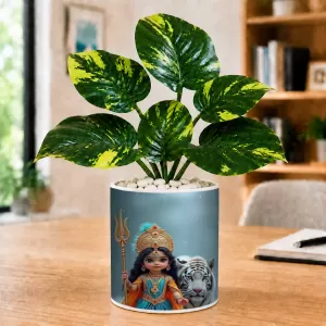 Artificial Tree Ceramic Photo Pot With White Stones 3x4 Inch (F165266) Artificial Tree Ceramic Photo Pot With White Stones 3x4 Inch (F165266)