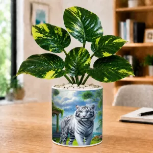 Artificial Tree Ceramic Photo Pot With White Stones 3x4 Inch (F165268) Artificial Tree Ceramic Photo Pot With White Stones 3x4 Inch (F165268)