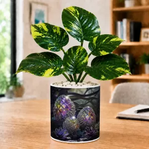 Artificial Tree Ceramic Photo Pot With White Stones 3x4 Inch (F165274) Artificial Tree Ceramic Photo Pot With White Stones 3x4 Inch (F165274)