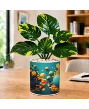 Artificial Tree Ceramic Photo Pot With White Stones 3x4 Inch (F165275)