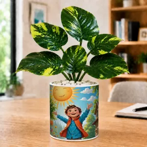 Artificial Tree Ceramic Photo Pot With White Stones 3x4 Inch (F165284) Artificial Tree Ceramic Photo Pot With White Stones 3x4 Inch (F165284)