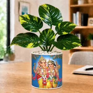 Artificial Tree Ceramic Photo Pot With White Stones 3x4 Inch (F165286) Artificial Tree Ceramic Photo Pot With White Stones 3x4 Inch (F165286)