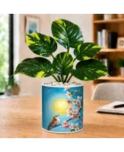 Artificial Tree Ceramic Photo Pot With White Stones 3x4 Inch (F165289)