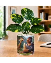Artificial Tree Ceramic Photo Pot With White Stones 3x4 Inch (F165291)
