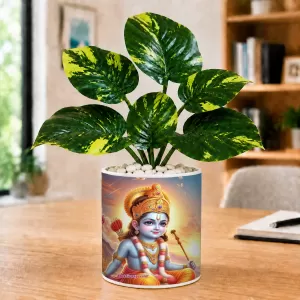 Artificial Tree Ceramic Photo Pot With White Stones 3x4 Inch (F165292) Artificial Tree Ceramic Photo Pot With White Stones 3x4 Inch (F165292)