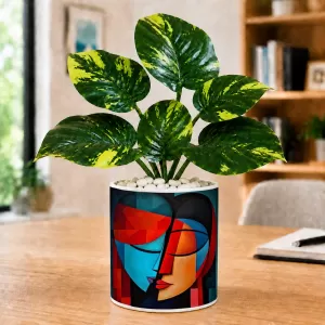 Artificial Tree Ceramic Photo Pot With White Stones 3x4 Inch (F165297) Artificial Tree Ceramic Photo Pot With White Stones 3x4 Inch (F165297)